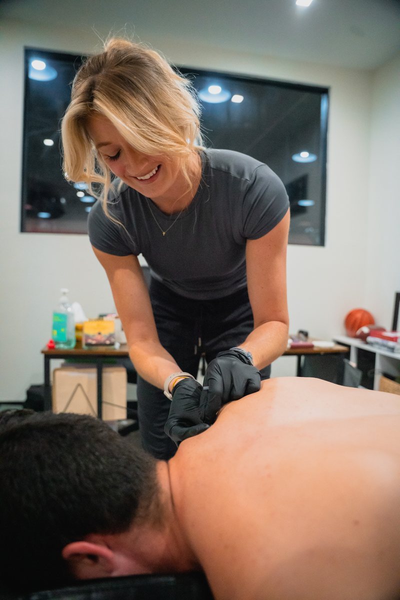 Dr. Meeks performing dry needling
